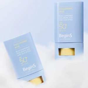 BeginS by JUNGSAEMMOOL Blue Chamomile Hyaluronic Acid Airy Sun Stick detail product tales qatar doha