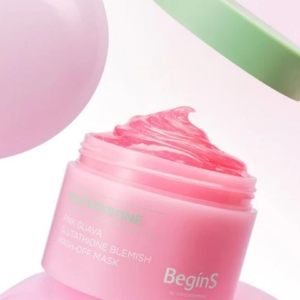 BeginS by JUNGSAEMMOOL Pink Guava Glutathione Blemish Wash-off Mask closeup detail shot tales beauty doha qatar