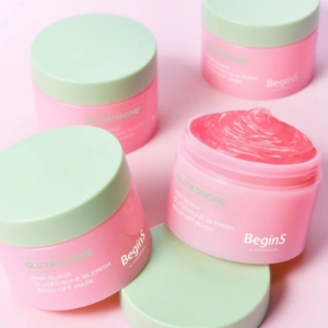 BeginS by JUNGSAEMMOOL Pink Guava Glutathione Blemish Wash-off Mask closeup detail shot tales beauty doha qatar